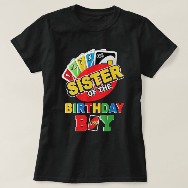 Schwester des Geburtstags Shirt Uno Mama Mama 1. (Design vorne)
