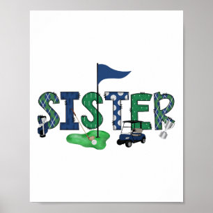 Schwester des Geburtstagsjungen Hole In One Golf S Poster