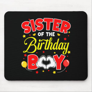 Schwester des Geburtstagsjungen passende Familienp Mousepad