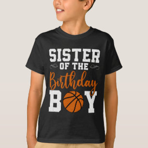 Schwester des Geburtstagsjungen passendes Basketba T-Shirt