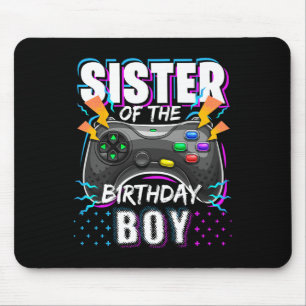 Schwester des Geburtstagsjungen passendes Videospi Mousepad