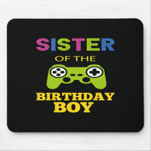 Schwester des Geburtstagsjungen passendes Videospi Mousepad