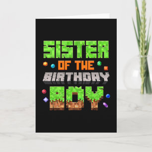 Schwester des Geburtstagsjungen Pixel-Gaming-Video Karte