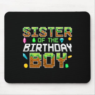 Schwester des Geburtstagsjungen Spiel Pixel Zahl G Mousepad