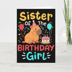 Schwester des Geburtstagskindes Capybara-Familie B Karte