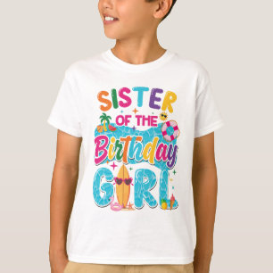 Schwester Des Geburtstagskindes Poolparty Strand F T-Shirt