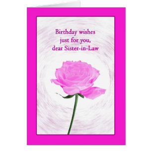 Schwester des Gesetzes Birthday Beautiful Pink Ros