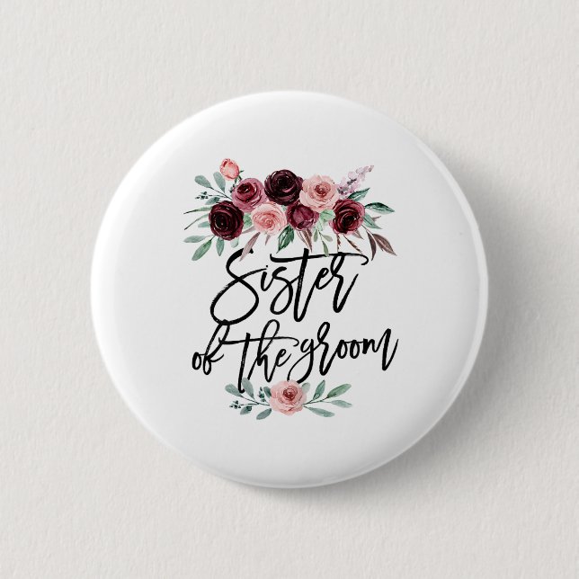 Schwester des Groom Hochzeit ungesetzliche Brautju Button (Vorderseite)
