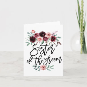 Schwester des Groom Hochzeit ungesetzliche Brautju Karte