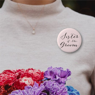 Schwester des Groom Stylish Wedding Brautparty Button