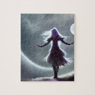 Schwester des Mondes AI Fantasy Digital Art Druck Puzzle