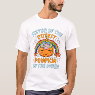 Schwester des süßesten Kürbisses im Patch-Einhorn T-Shirt