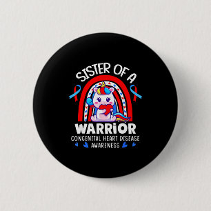 Schwester eines Herzens Krieger Chd Woche Angebore Button