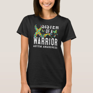 Schwester eines Kriegers Autismus Bewusstsein Puzz T-Shirt