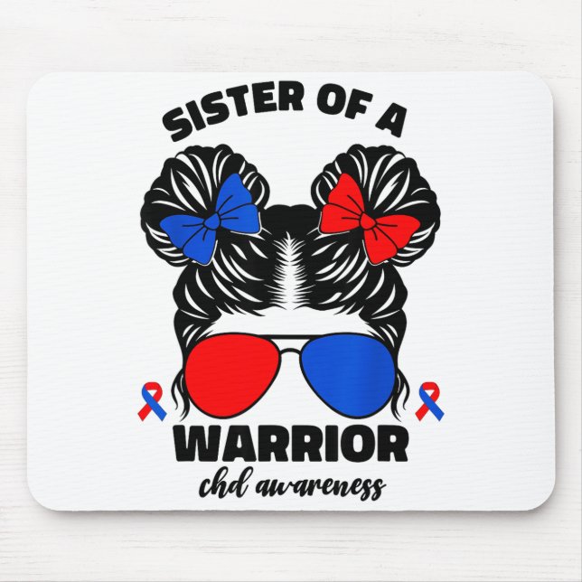 Schwester eines Kriegers CHD angeborener Herzfehle Mousepad (Vorne)