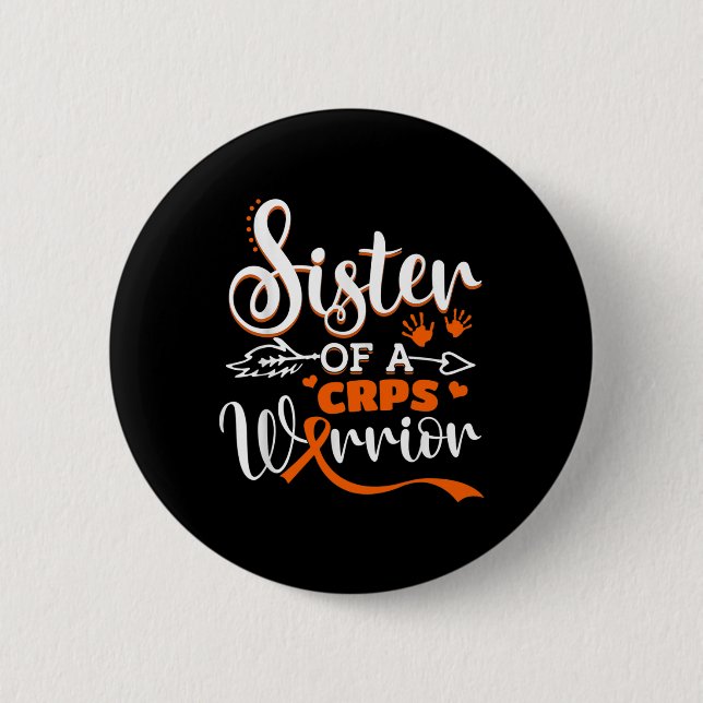 Schwester eines Kriegers CRPS Monat Orange Ri Button (Vorderseite)