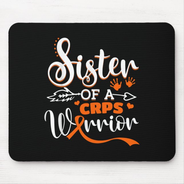 Schwester eines Kriegers CRPS Monat Orange Ri Mousepad (Vorne)