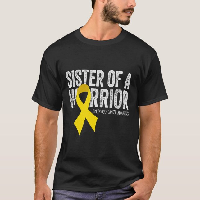 Schwester eines Kriegers Kinder-Krebs-Bewusstsein  T-Shirt (Vorderseite)