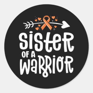 Schwester eines Orangenkrebses der Warrior-Familie Runder Aufkleber