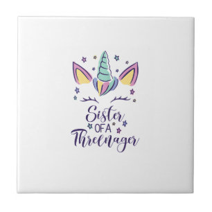 Schwester eines Threenager-Mädchens 3. Geburtstag  Fliese