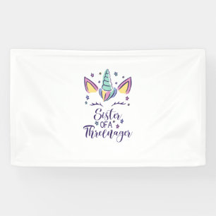 Schwester eines Threenagers Mädchen 3. Geburtstag  Banner