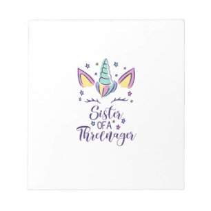Schwester eines Threenagers Mädchen 3. Geburtstag Notizblock
