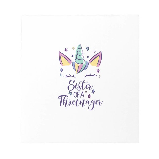 Schwester eines Threenagers Mädchen 3. Geburtstag  Notizblock (Vorderseite)