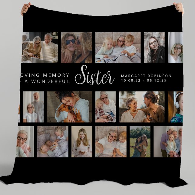 Schwester-Erinnerungs-18-Foto-Collage Fleecedecke (Von Creator hochgeladen)