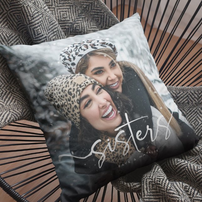 Schwester-Foto- & Zitat-Andenken-Geschenk Kissen (Von Creator hochgeladen)