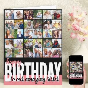 Schwester-Fotocollage 31 Bilder Alles Gute zum Geb Karte