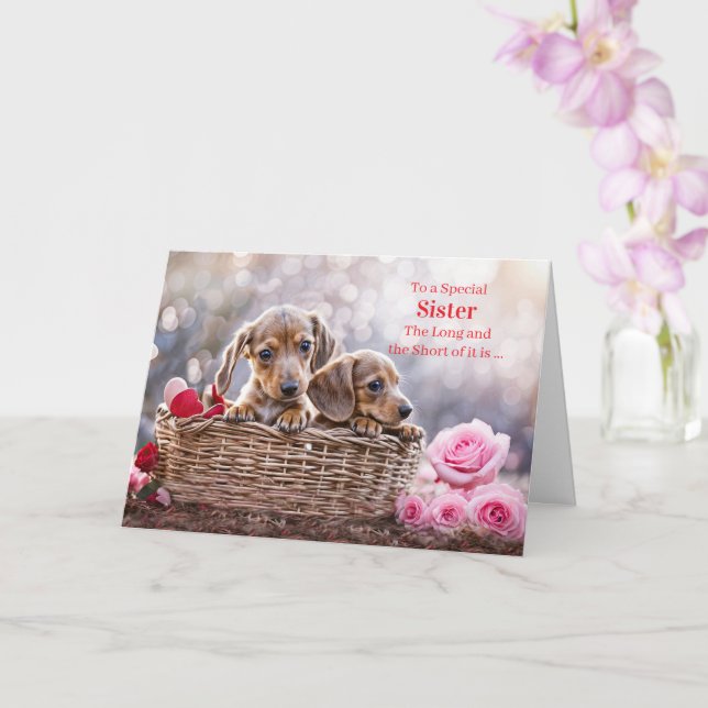 Schwester Frohen Valentinstag Cute  Karte (Orchidee)