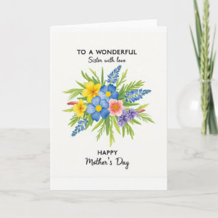 Schwester Frühling Bouquet Karte