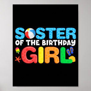 Schwester Geburtstag Mädchen Kinder Strandball The Poster