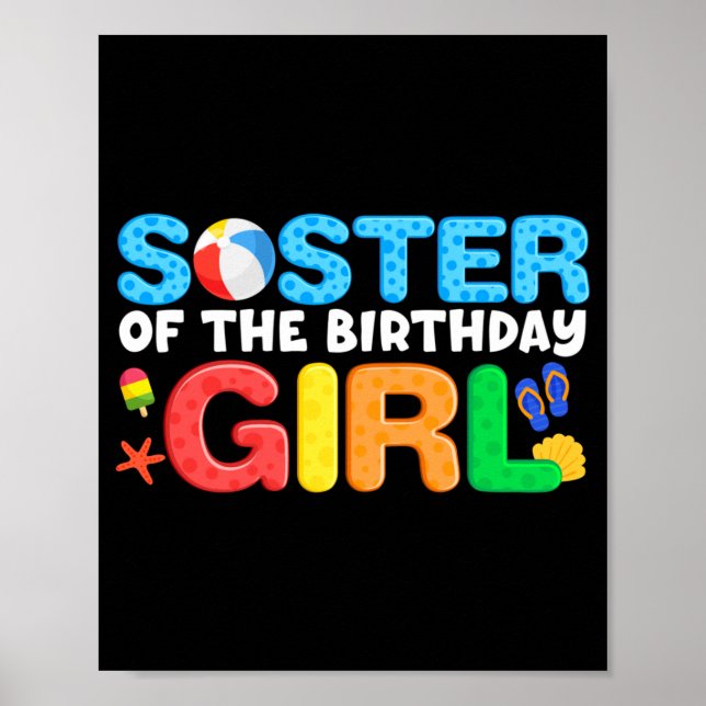 Schwester Geburtstag Mädchen Kinder Strandball The Poster (Vorne)
