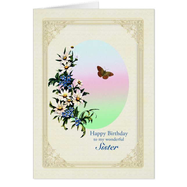 Schwester, Geburtstag mit Blume (Vorne)