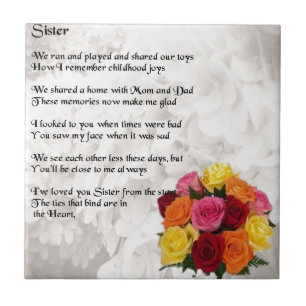 Schwester-Gedicht - Blumen Fliese