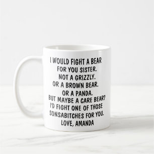 Schwester Geschenke, lustiges Schwester-Geschenk,  Kaffeetasse