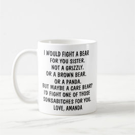 Schwester Geschenke, lustiges Schwestergeschenk, T Kaffeetasse