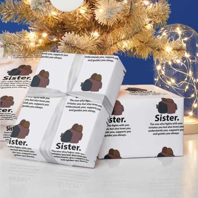 Schwester-Geschwister-Zitat Geschenkpapier (Feiertage)