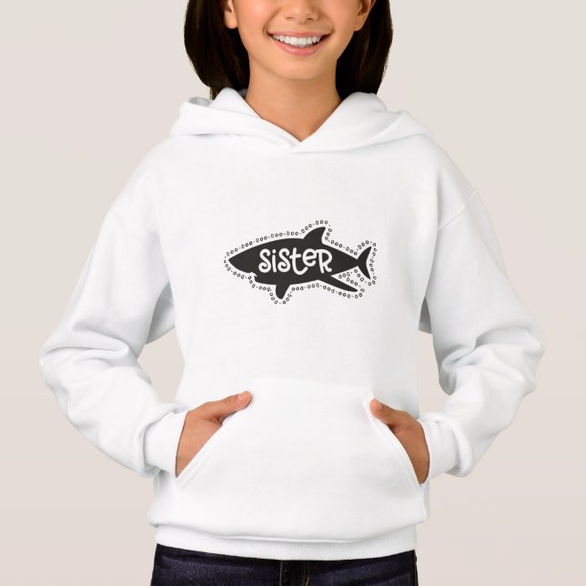 Schwester-Haifisch Strickjacke Hoodie (Vorderseite)