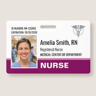Schwester-ID-Ausweis Foto Logo Modern Beere RN Vor Ausweis
