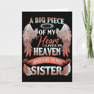 Schwester im Himmel Geburtstags-Shirt, Vermisse me Karte