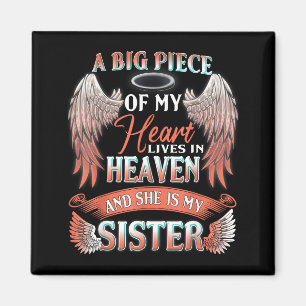 Schwester im Himmel Geburtstags-Shirt, vermisse me Magnet