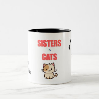 SCHWESTER IN KATZEN ZWEIFARBIGE TASSE