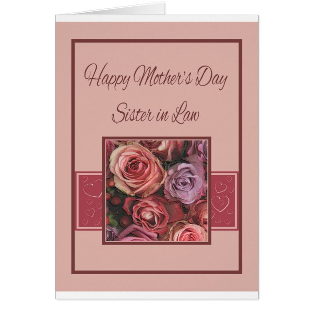 Schwester in Law Happy Mother's Day Rose Card (Vorne)