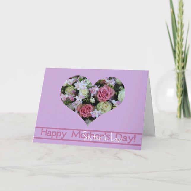 Schwester in Law Happy Mother's Day Rose Card Karte (Vorderseite)