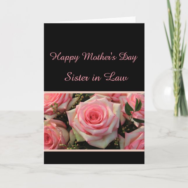 Schwester in Law Happy Mother's Day Rose Card Karte (Vorderseite)