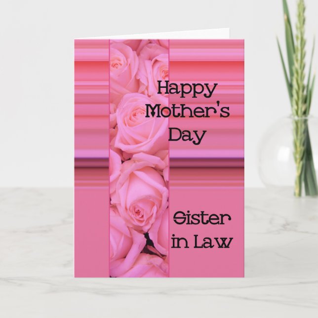 Schwester in Law Happy Mother's Day Rose Card Karte (Vorderseite)