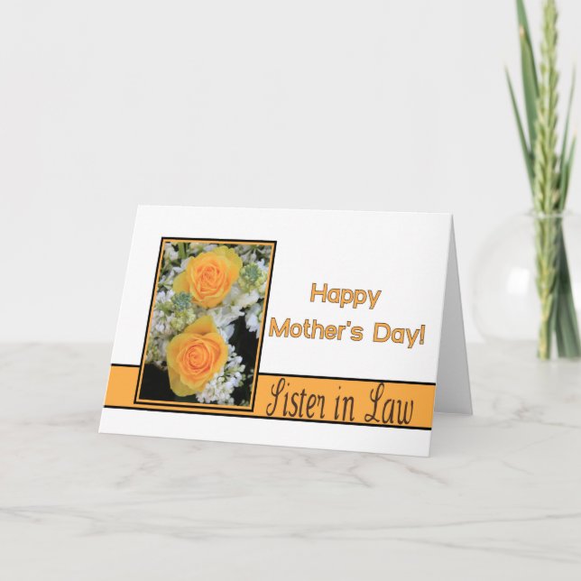 Schwester in Law Happy Mother's Day Rose Card Karte (Vorderseite)