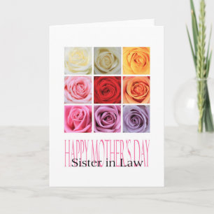 Schwester in Law Happy Mother's Day Rose Card Karte